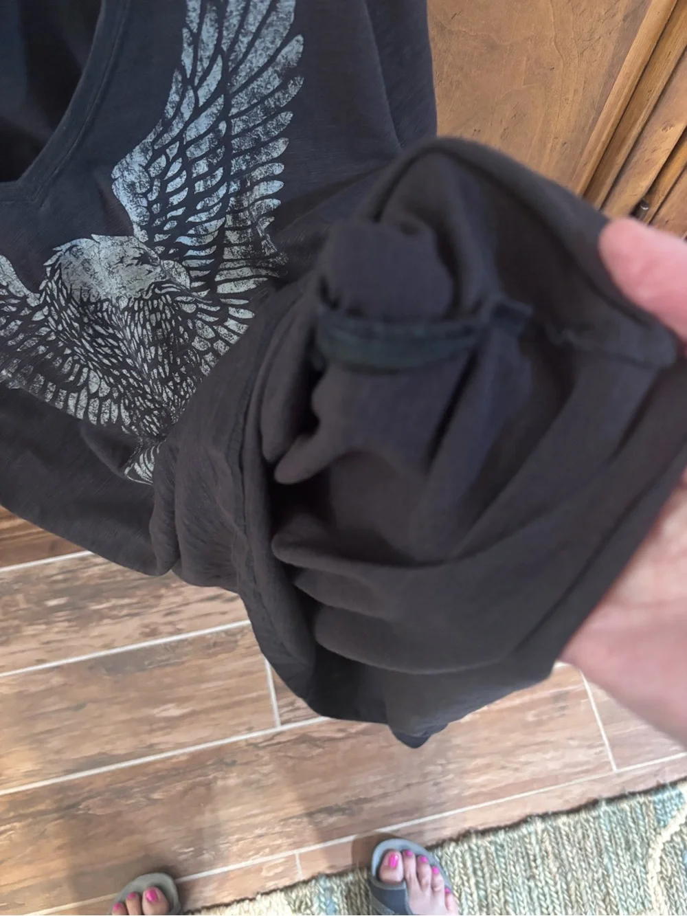 Harley-Davidson Black Performance Tee with Eagle Gray Distressed Graphic